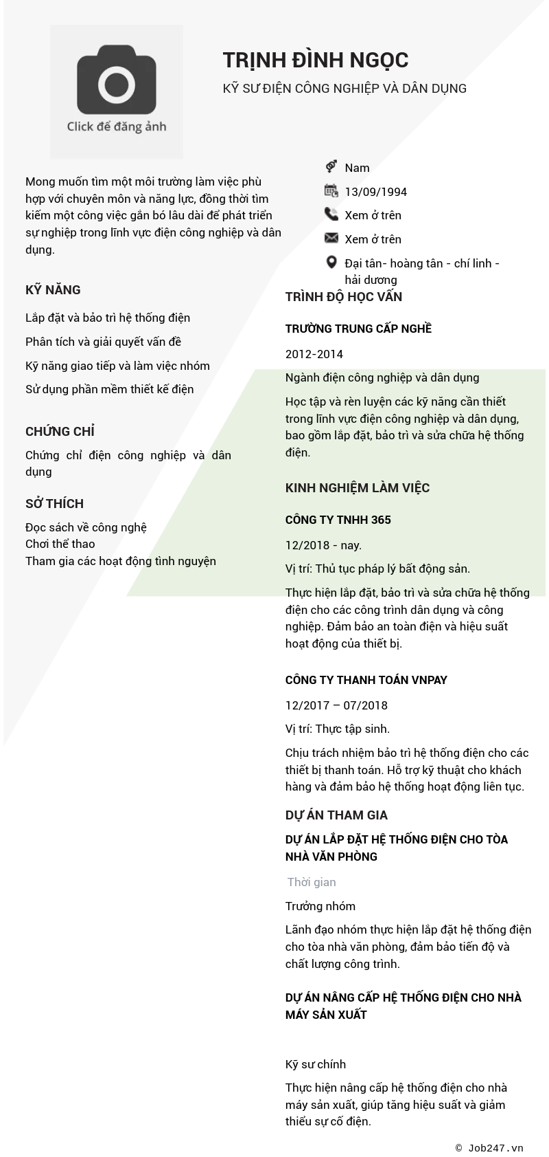 CV ứng viên