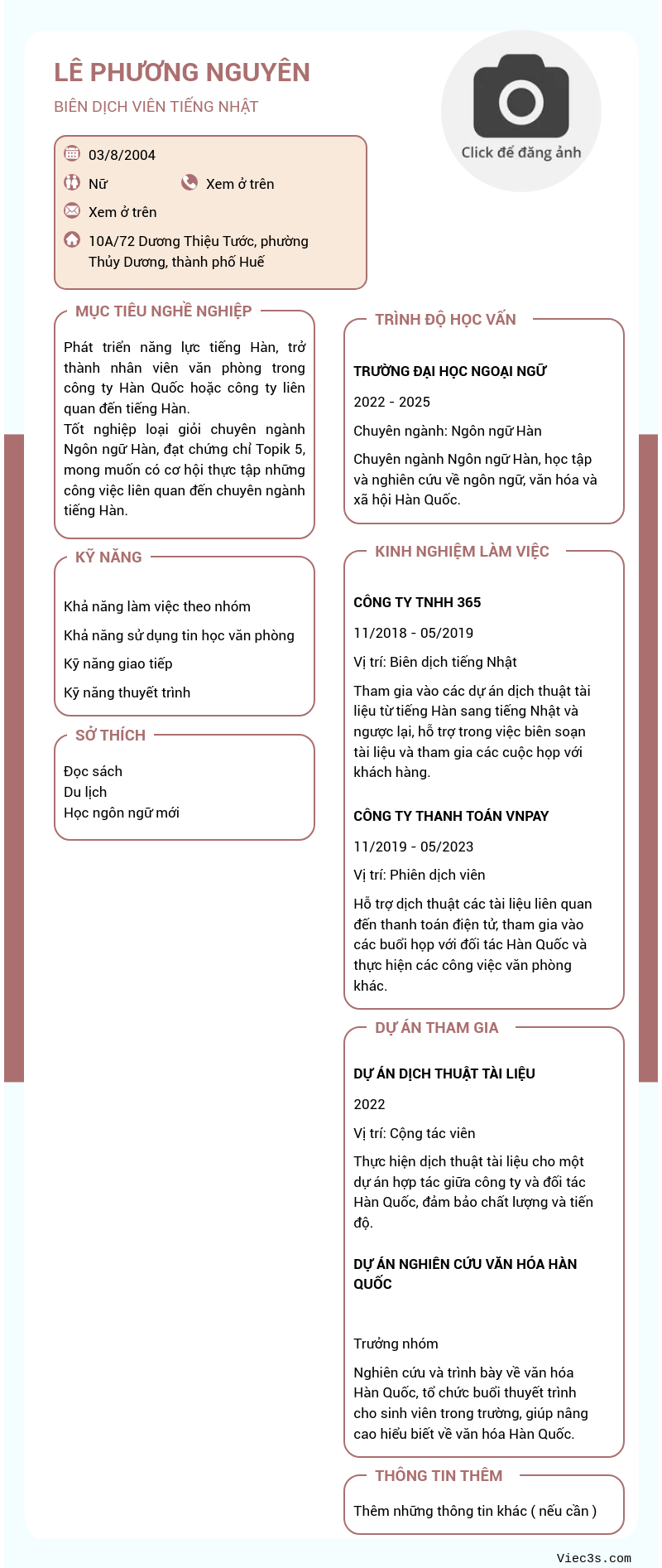CV ứng viên