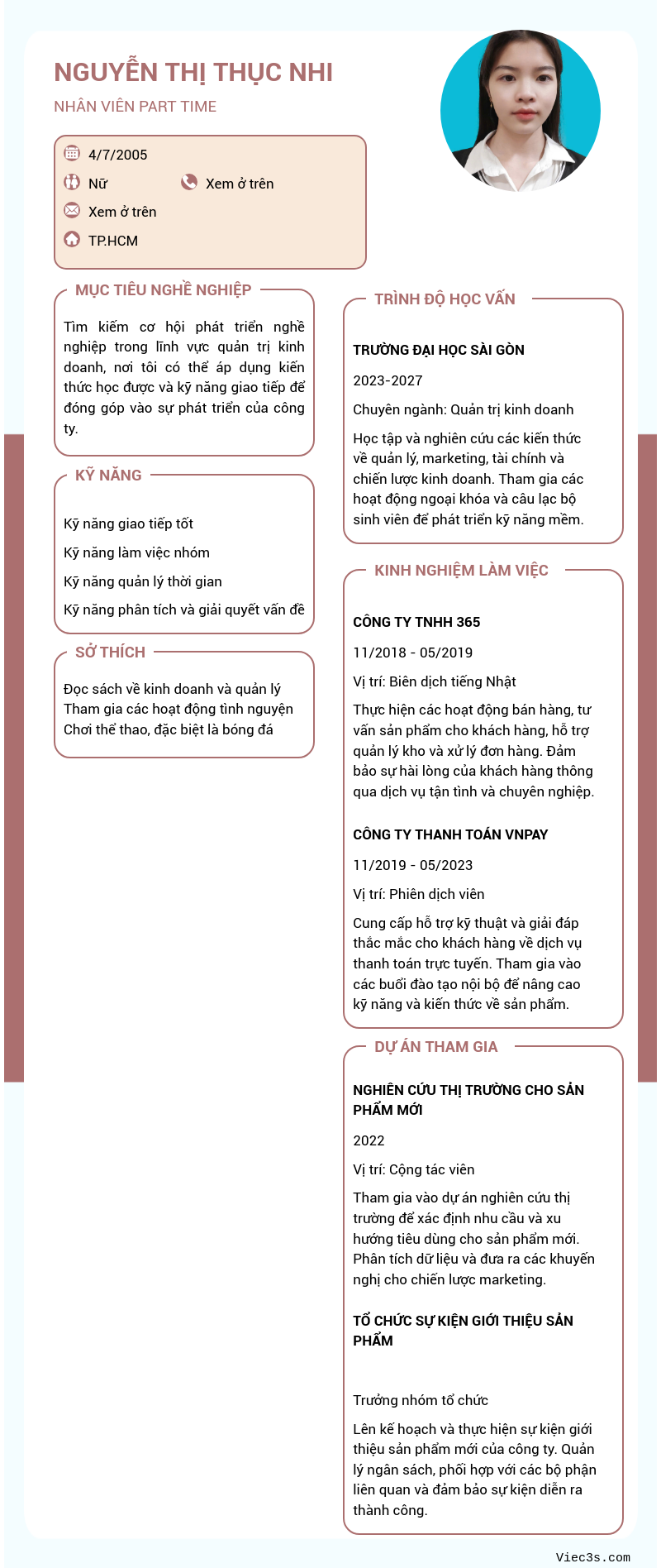 CV ứng viên