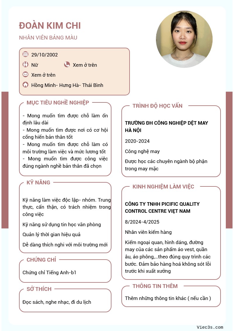 CV ứng viên