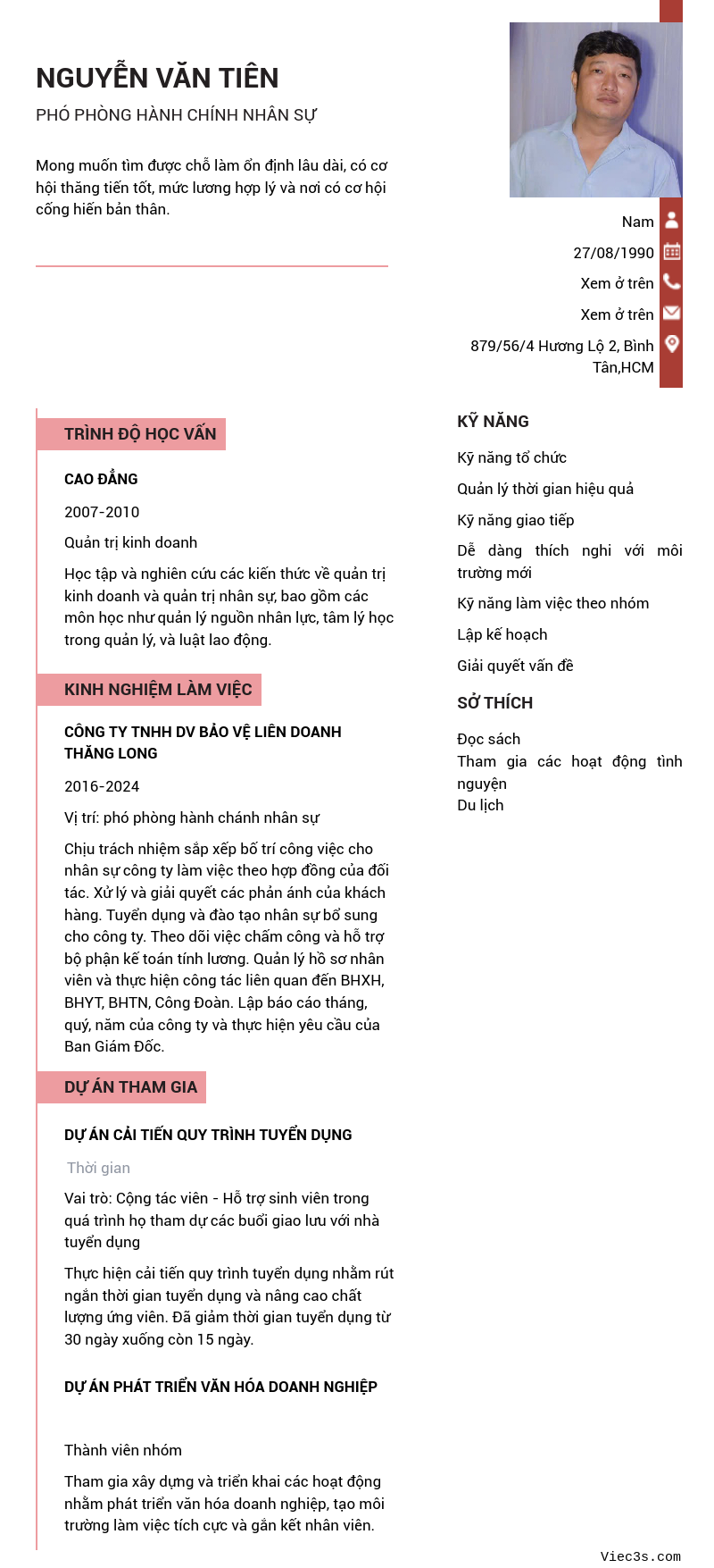 CV ứng viên