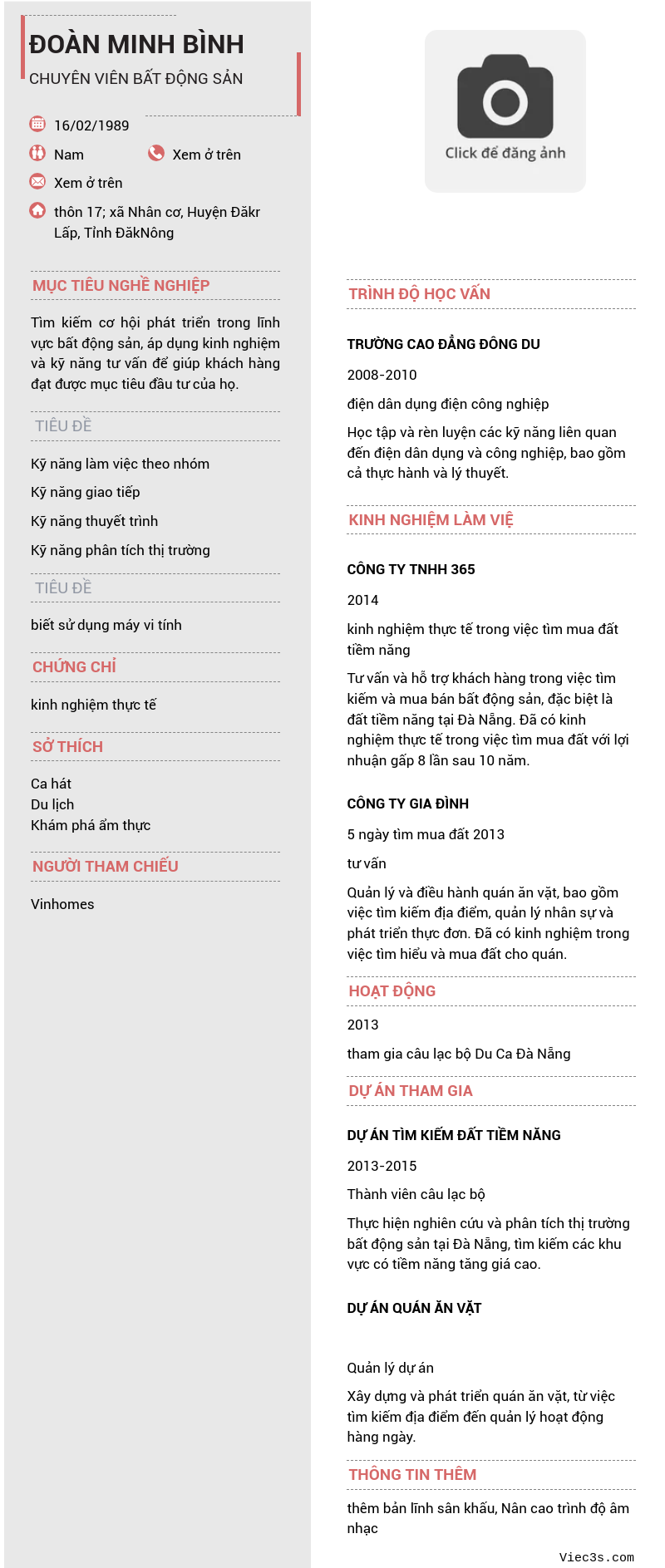 CV ứng viên