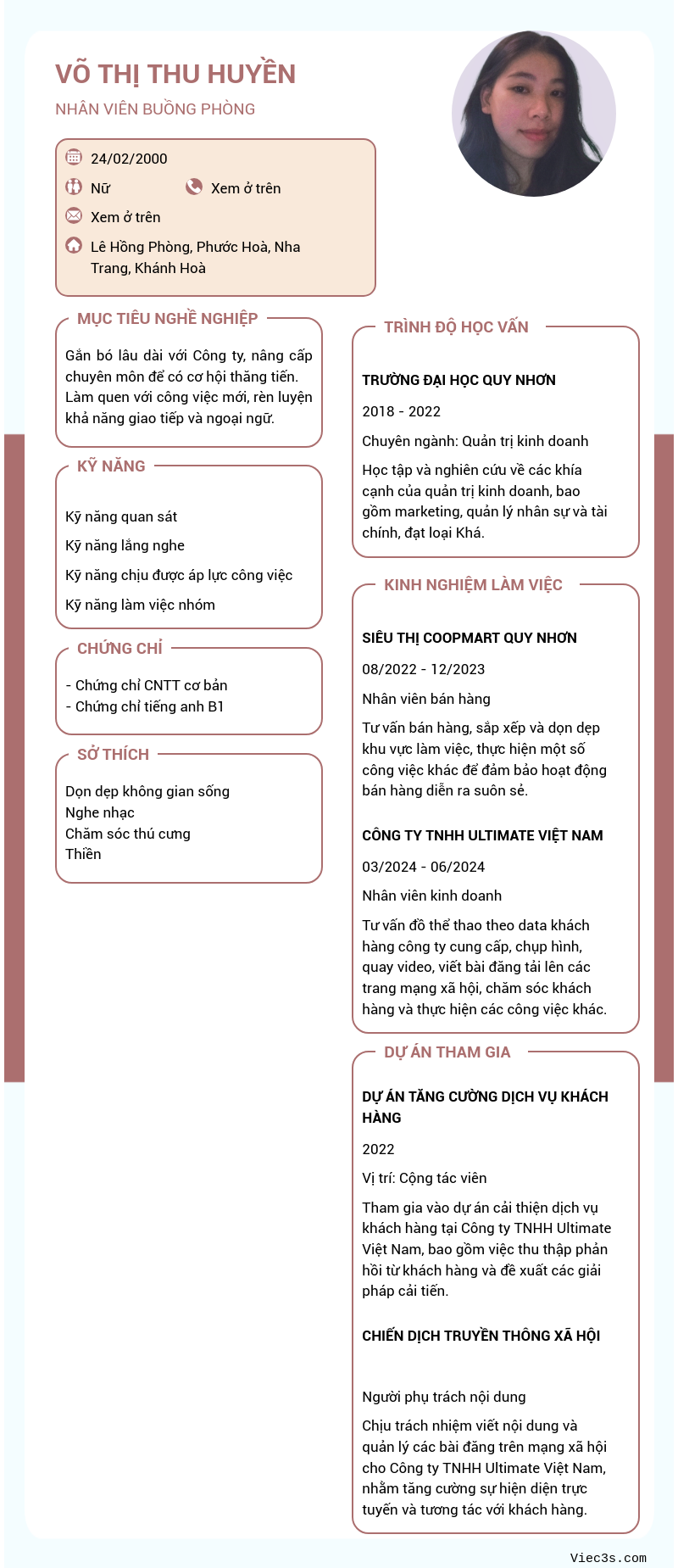 CV ứng viên