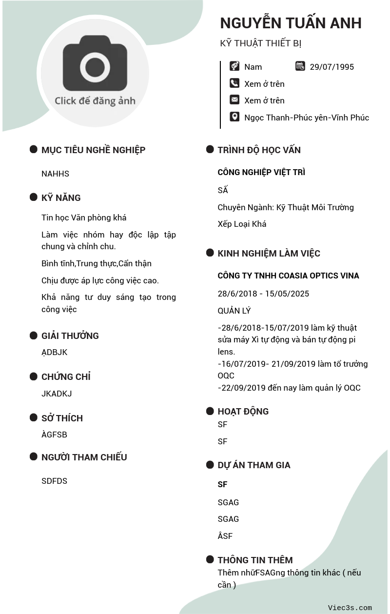 CV ứng viên