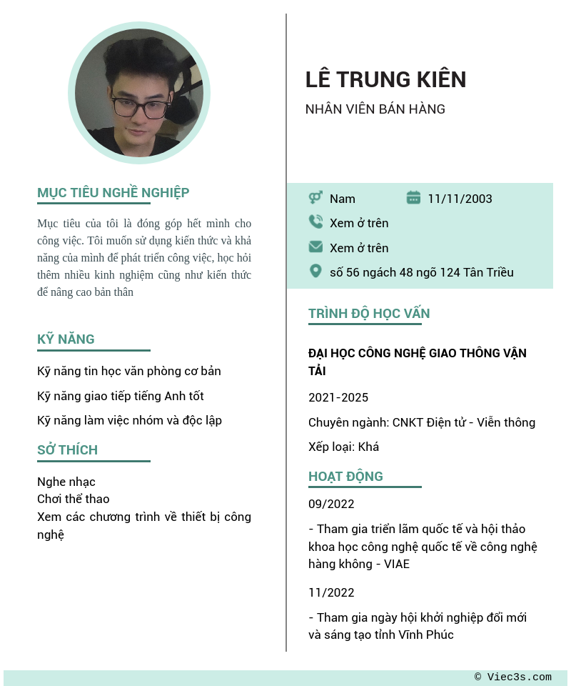CV ứng viên