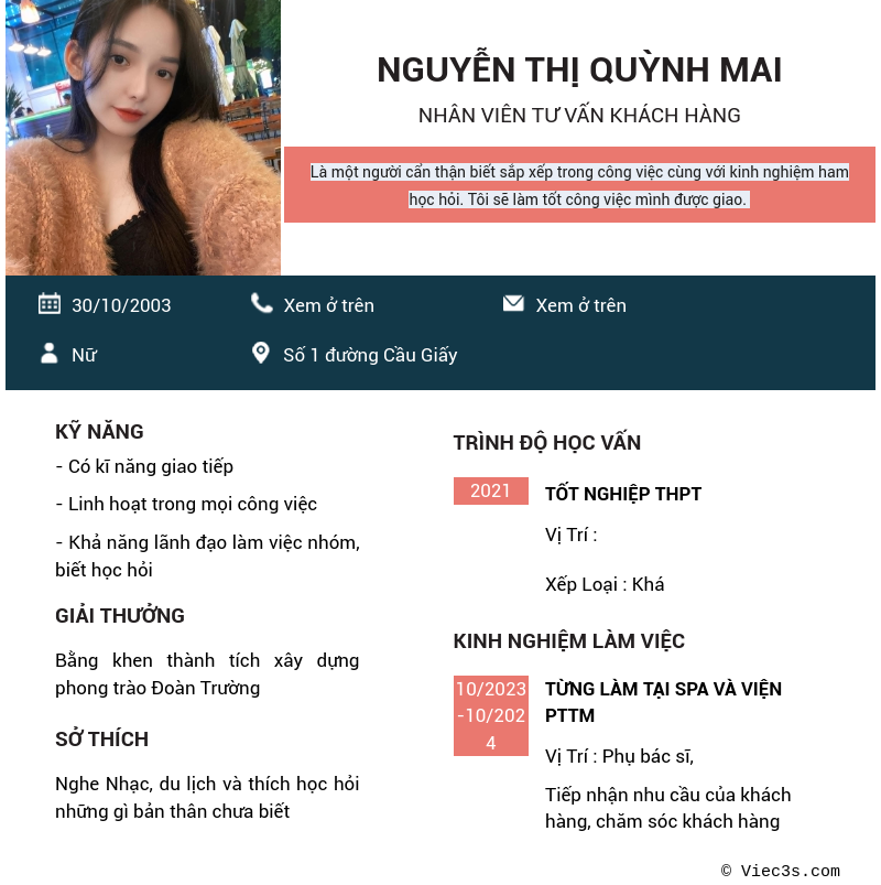 CV ứng viên