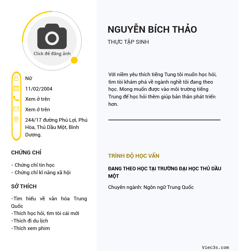 CV ứng viên