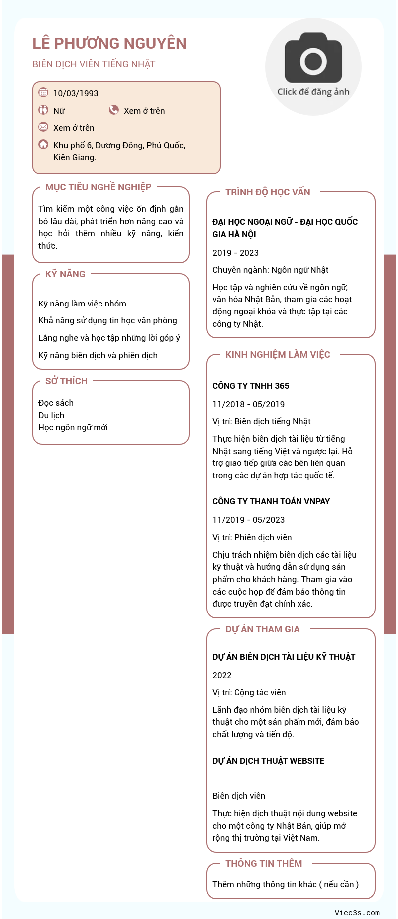 CV ứng viên