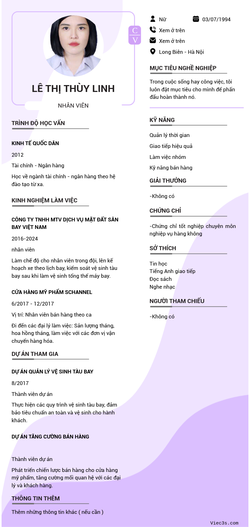 CV ứng viên