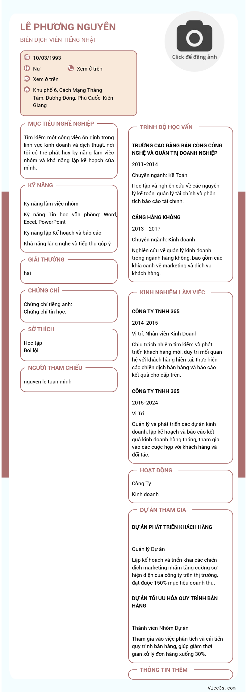 CV ứng viên