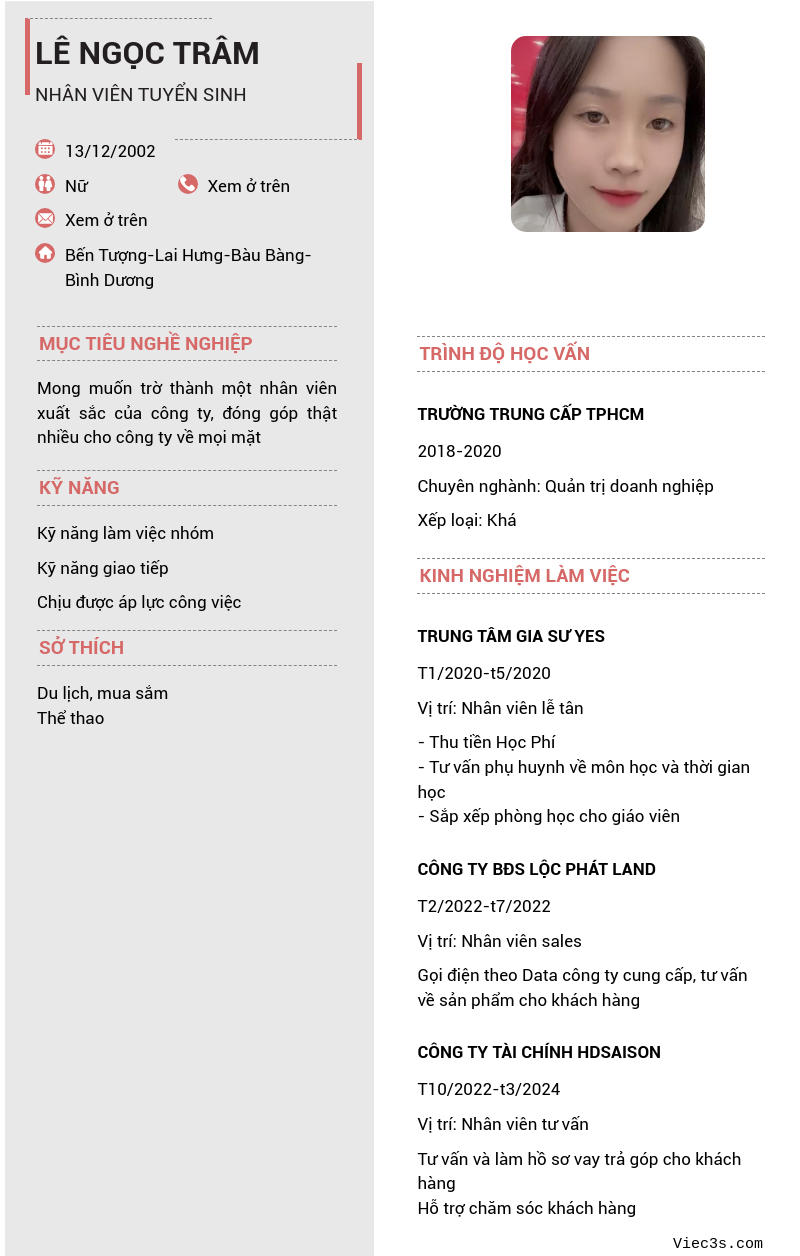 CV ứng viên