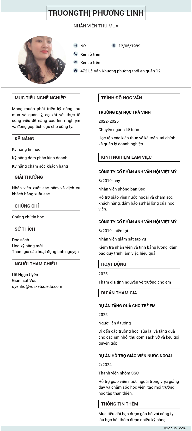 CV ứng viên