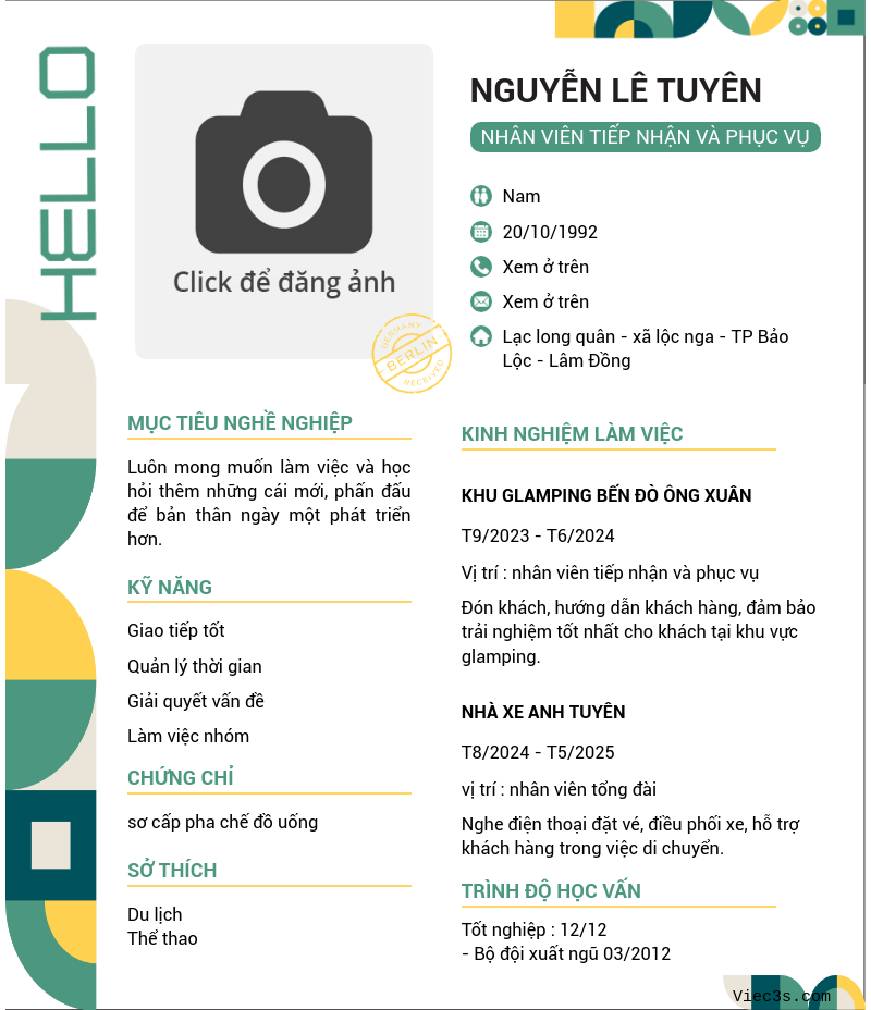 CV ứng viên