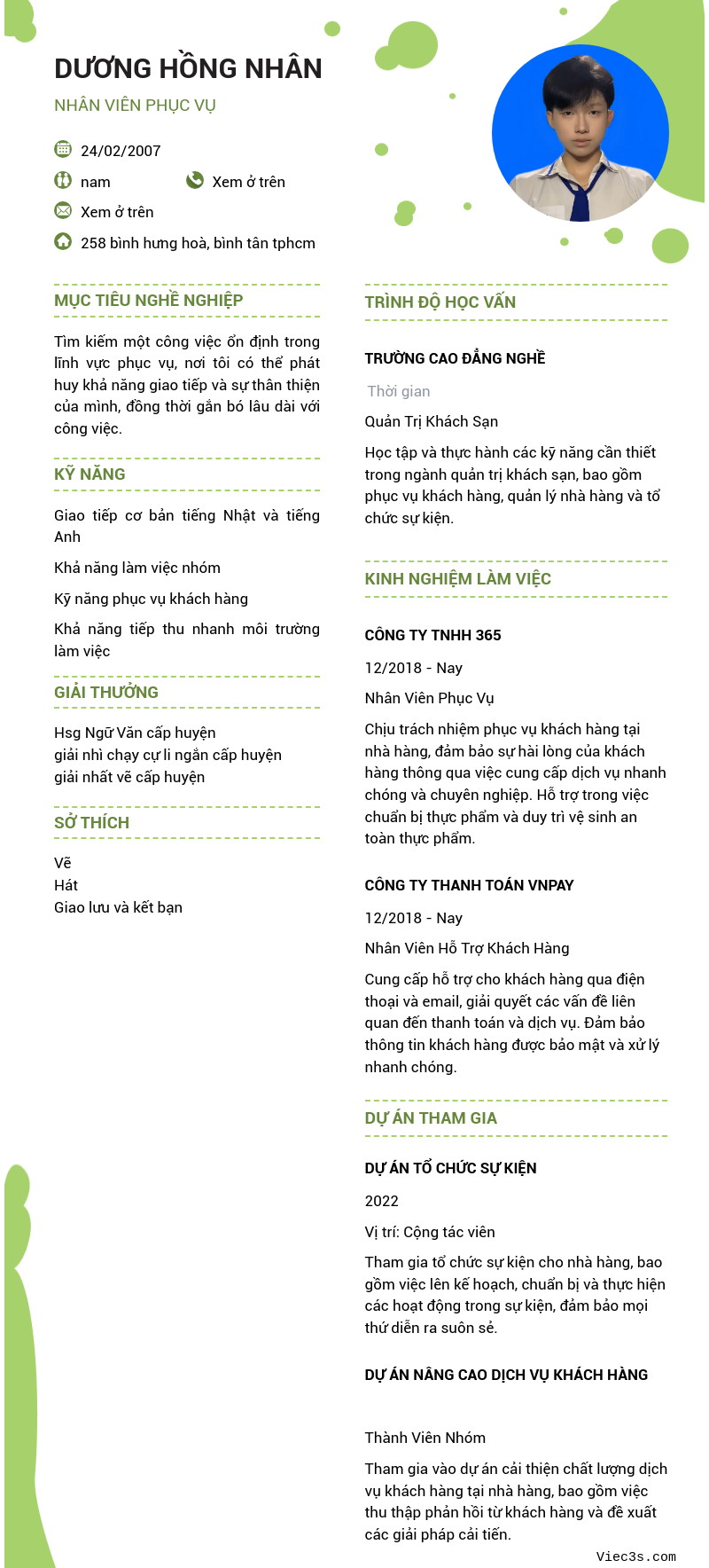 CV ứng viên