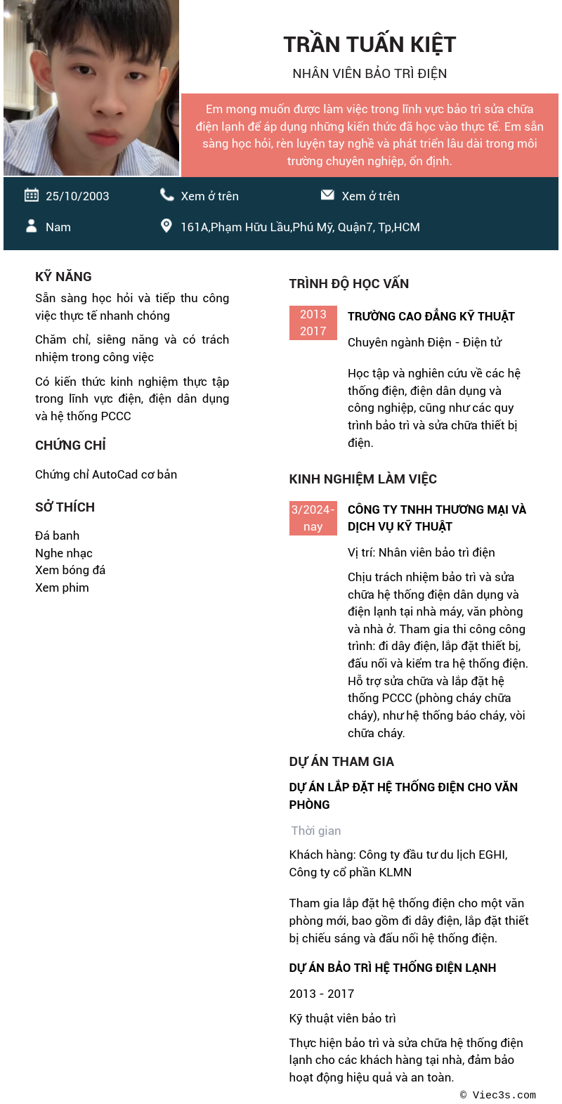 CV ứng viên