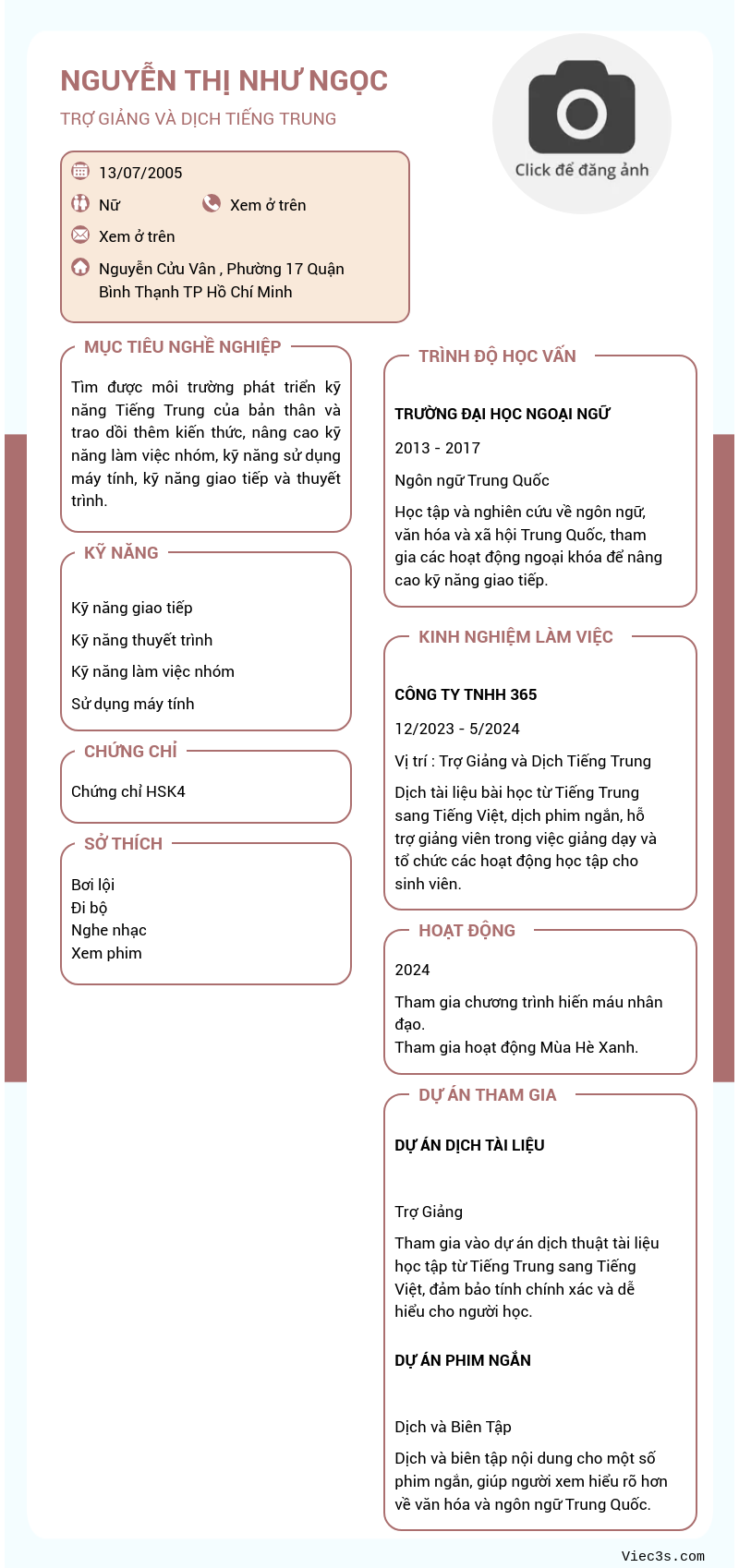 CV ứng viên
