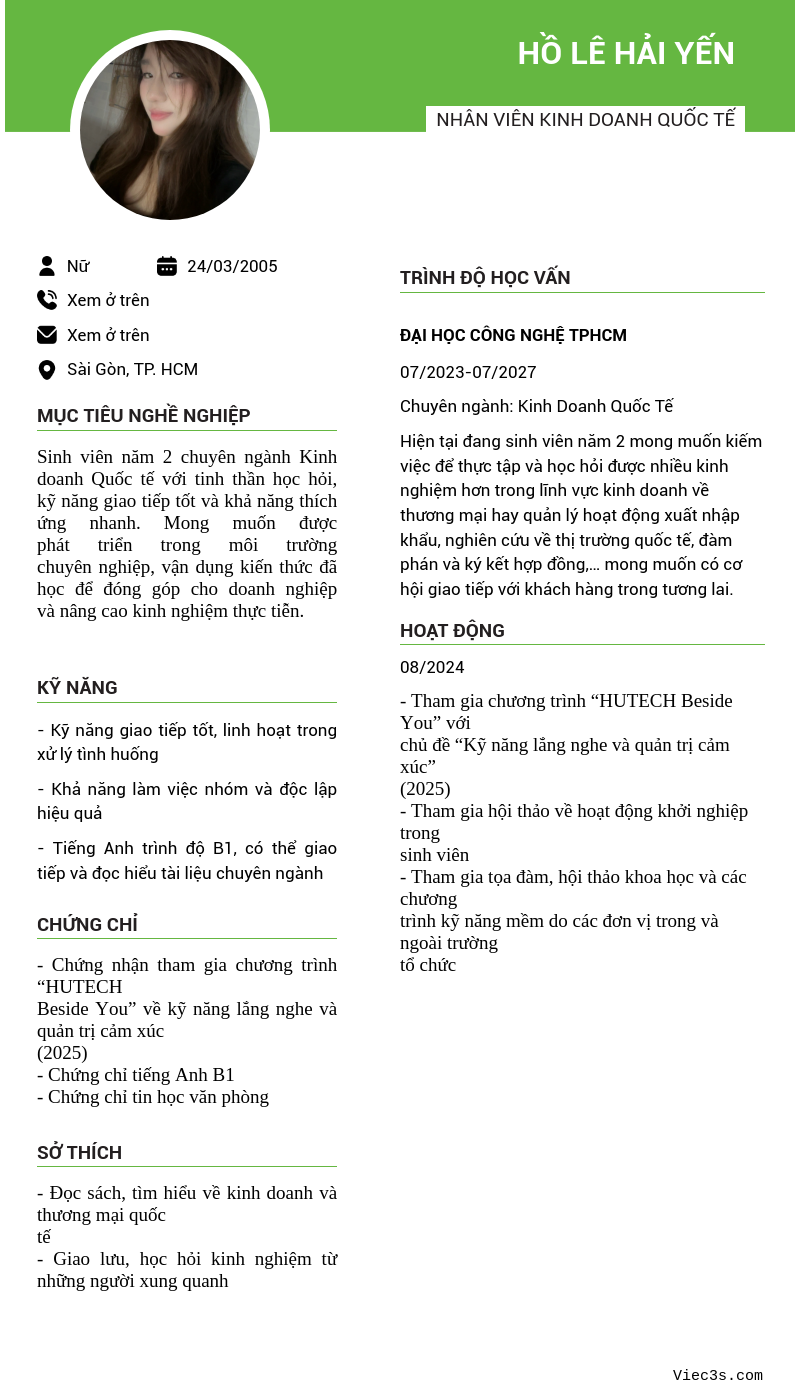 CV ứng viên