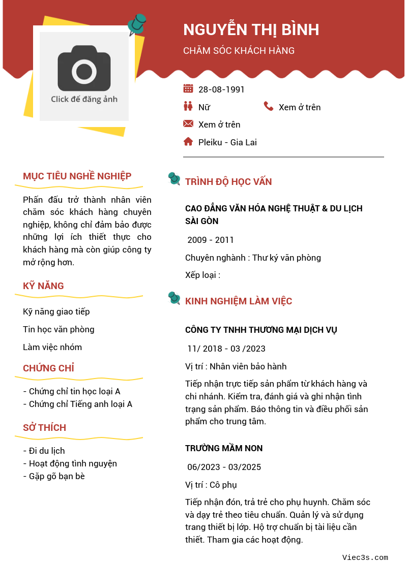 CV ứng viên