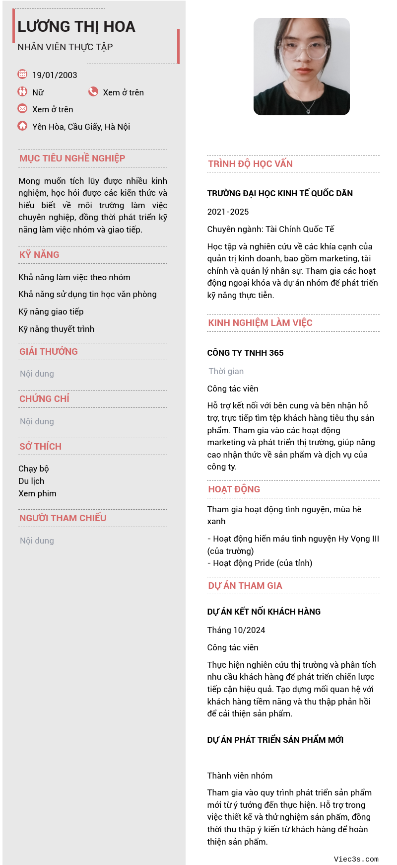 CV ứng viên
