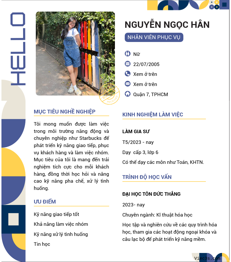 CV ứng viên