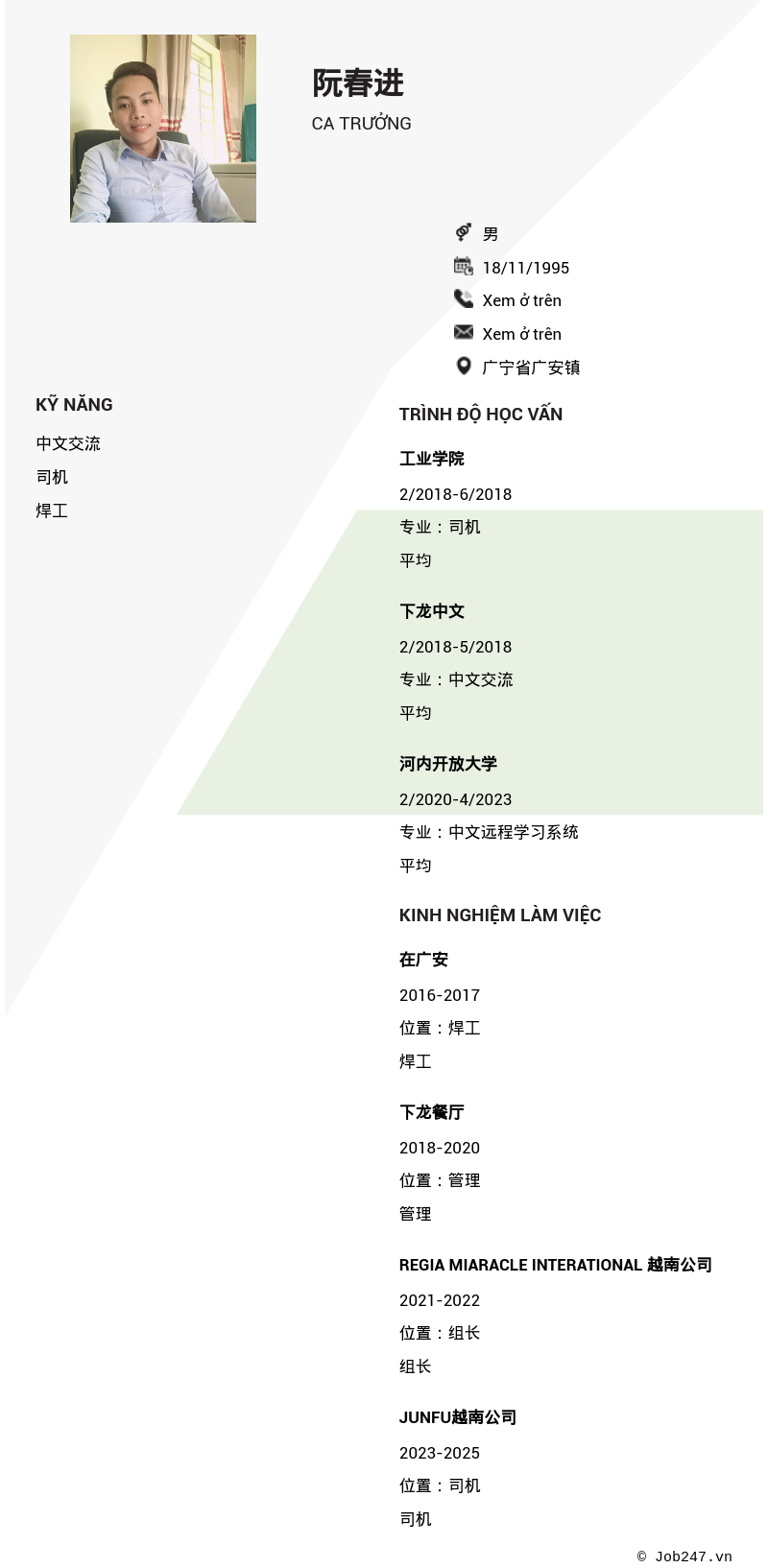 CV ứng viên