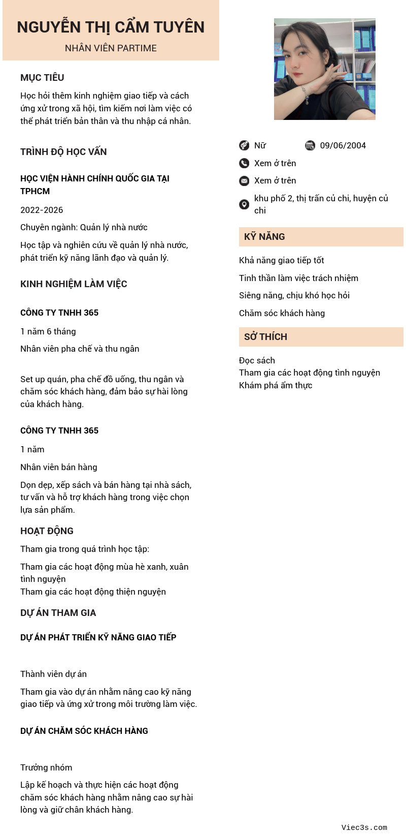 CV ứng viên