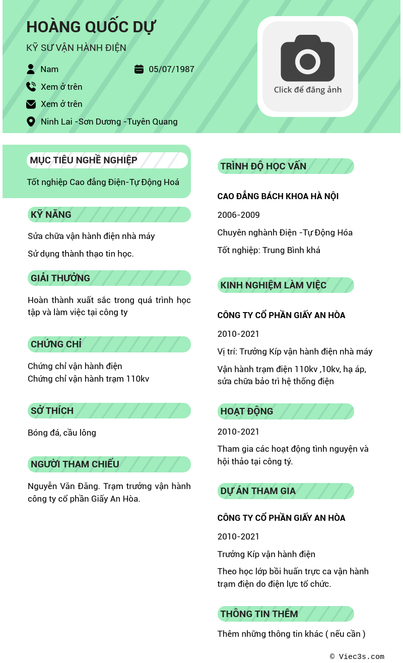 CV ứng viên