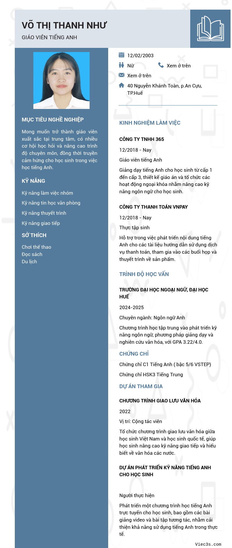 CV ứng viên