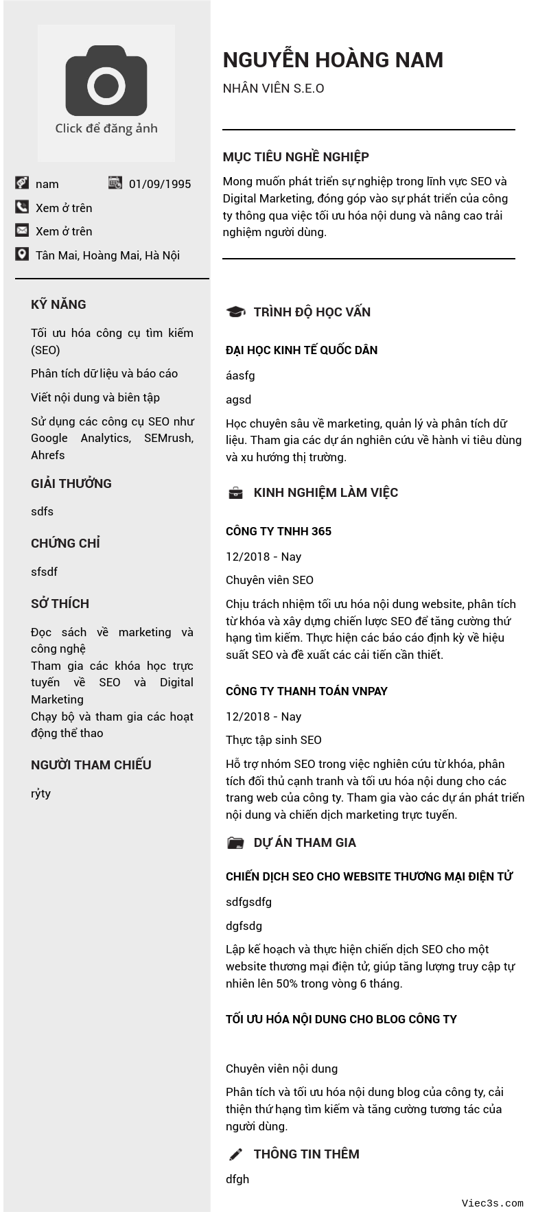 CV ứng viên