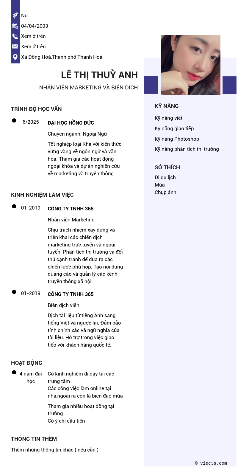 CV ứng viên