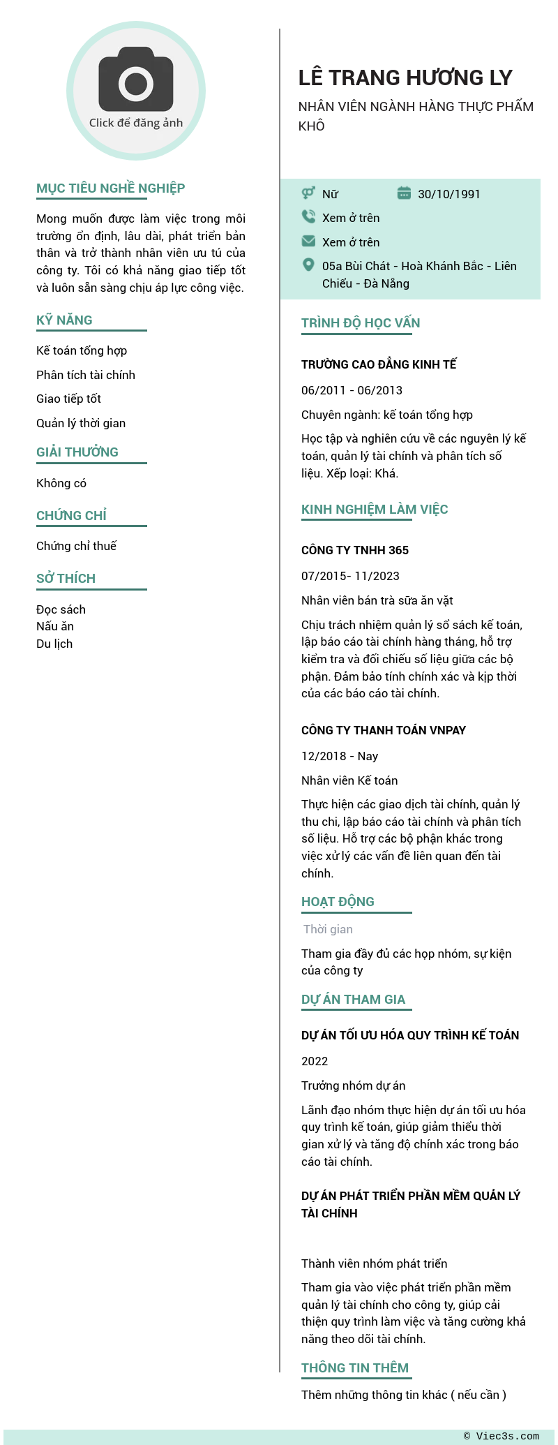 CV ứng viên
