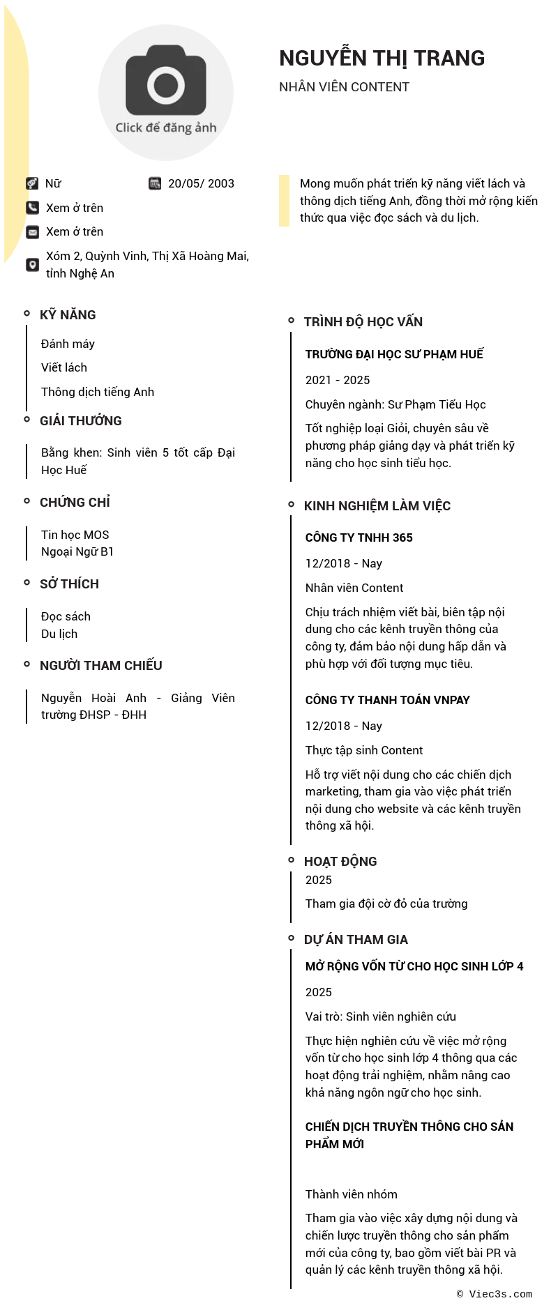 CV ứng viên