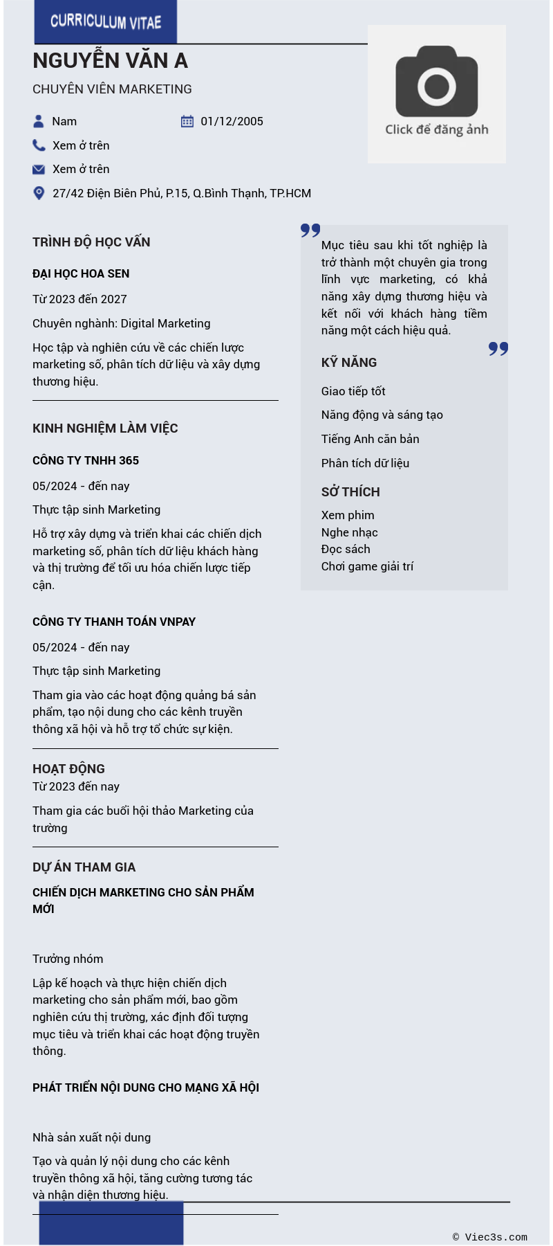 CV ứng viên
