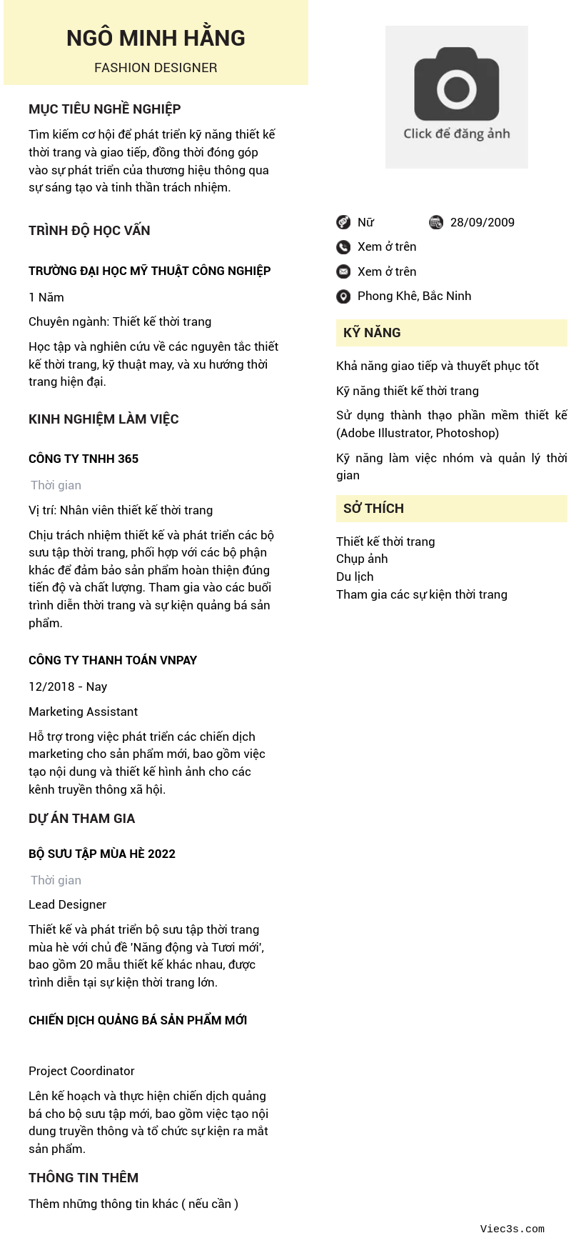 CV ứng viên