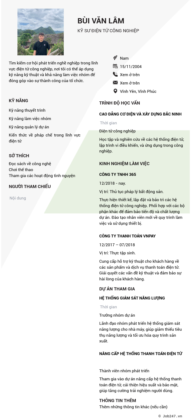 CV ứng viên