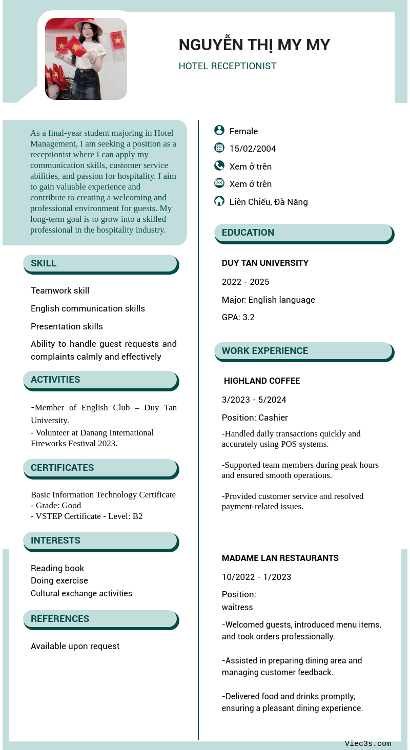 CV ứng viên