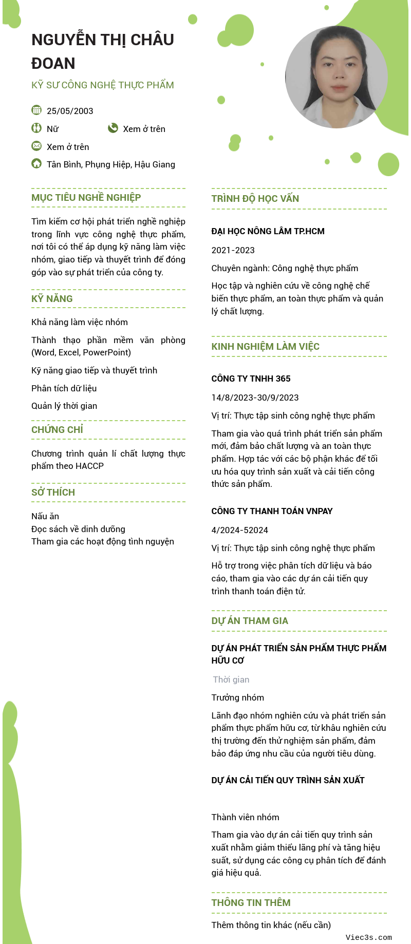 CV ứng viên