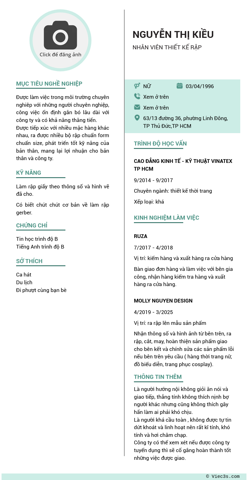 CV ứng viên
