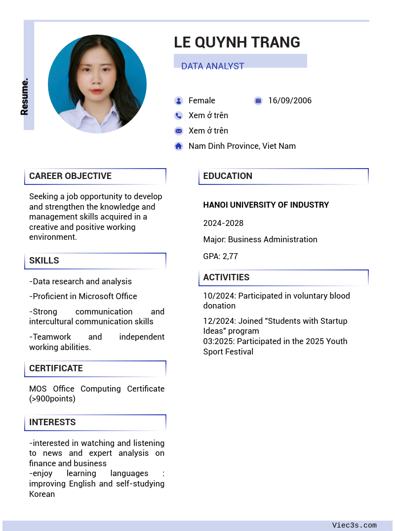 CV ứng viên