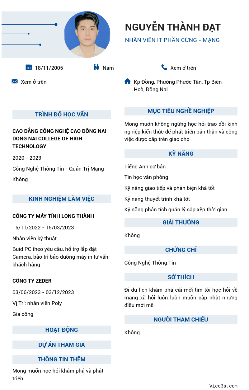 CV ứng viên