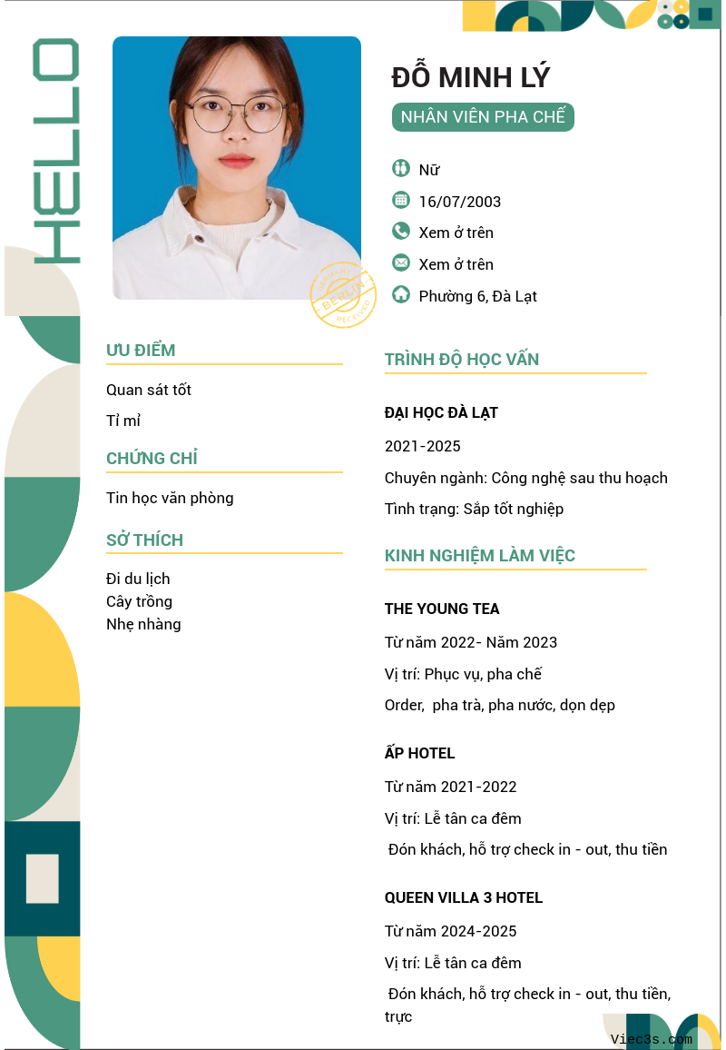 CV ứng viên