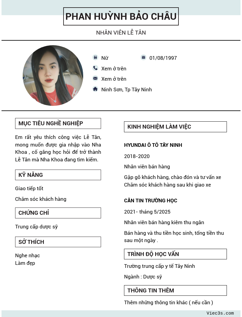 CV ứng viên
