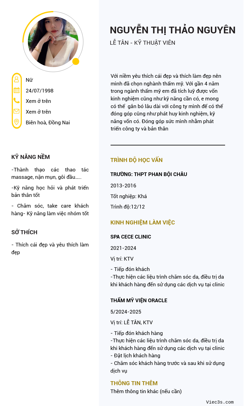 CV ứng viên
