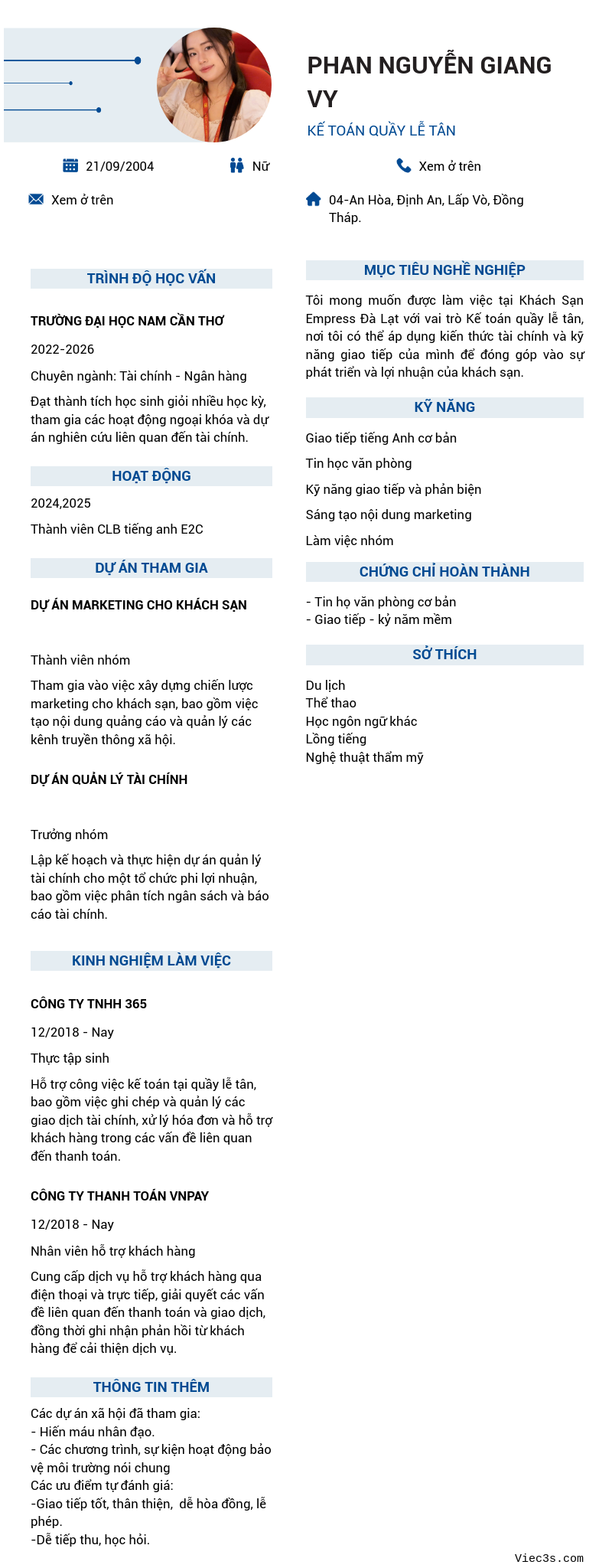 CV ứng viên