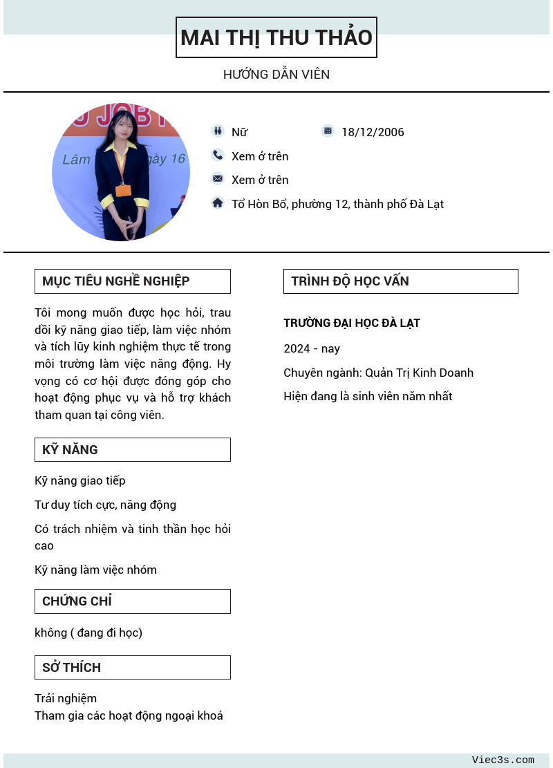 CV ứng viên