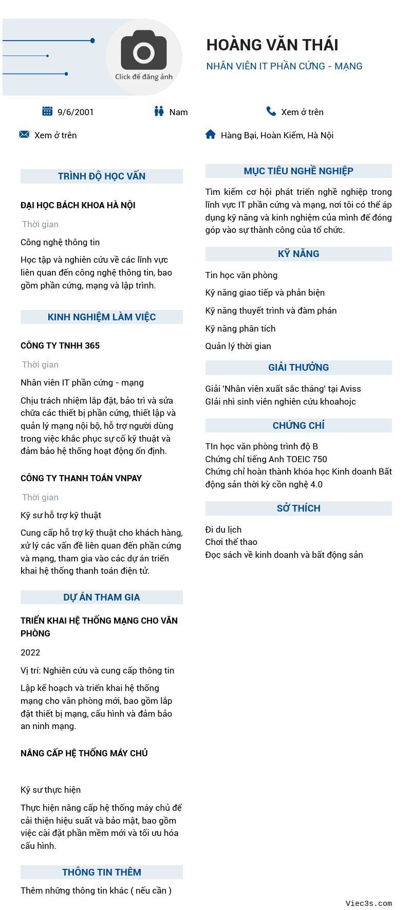 CV ứng viên
