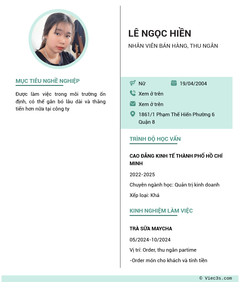 CV ứng viên