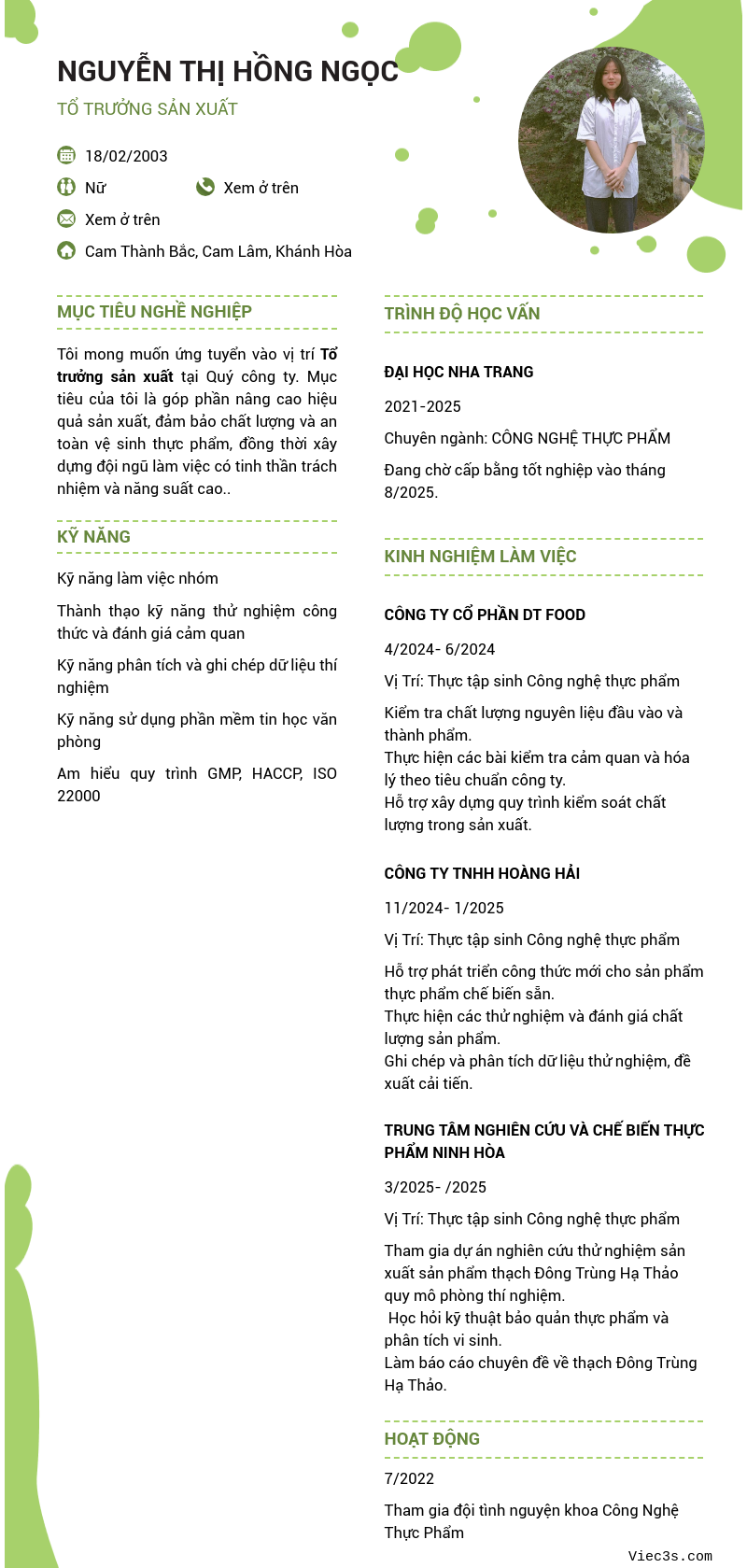 CV ứng viên