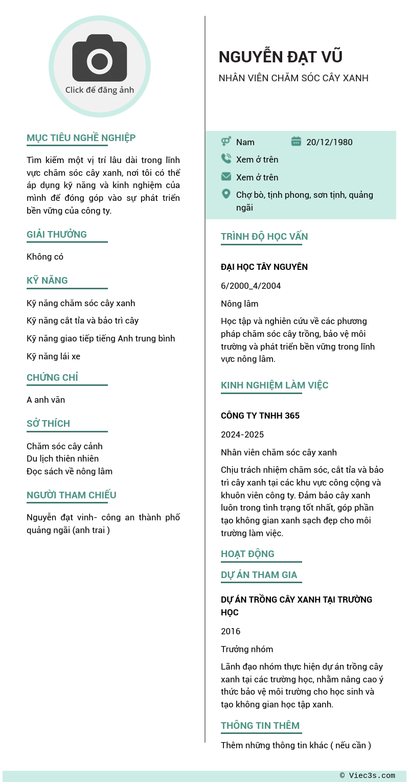 CV ứng viên