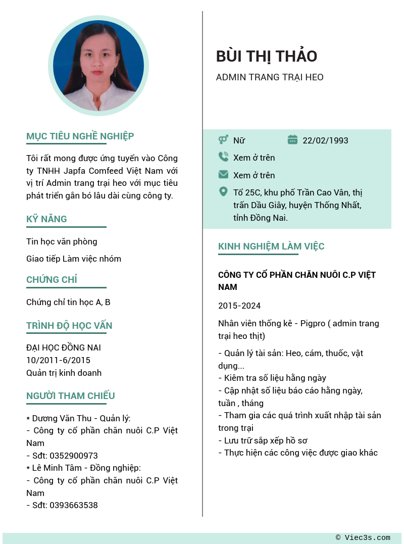 CV ứng viên